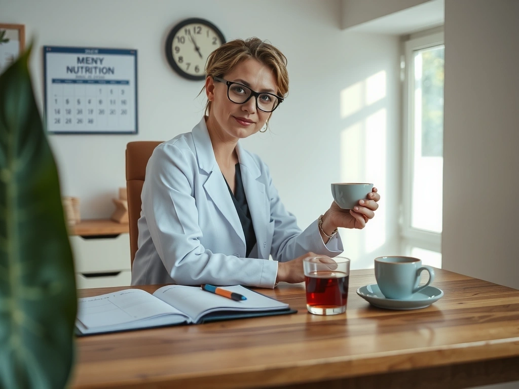 Portrait von NutriVital Ernährungsberaterin am Arbeitsplatz