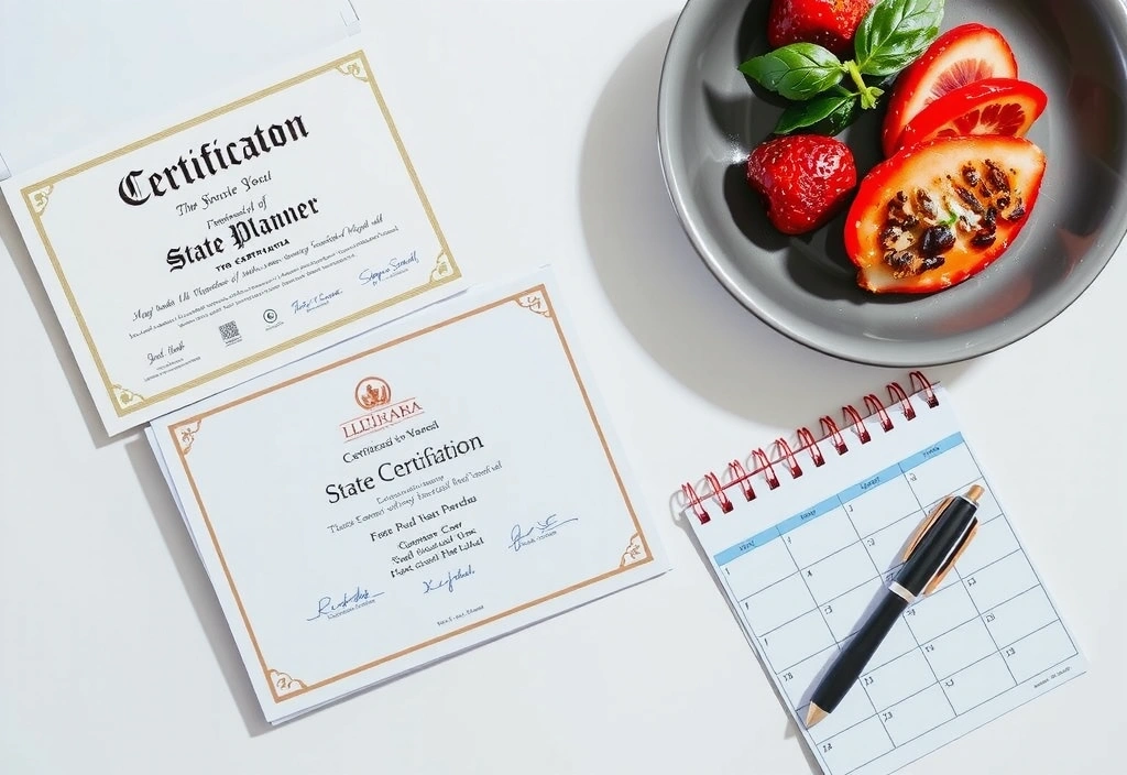 Zertifikate und Arbeitsmaterialien eines Ernährungsberaters